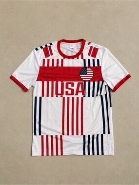 Men's USA Graphic Short-Sleeve Shirt - White, Red & Navy